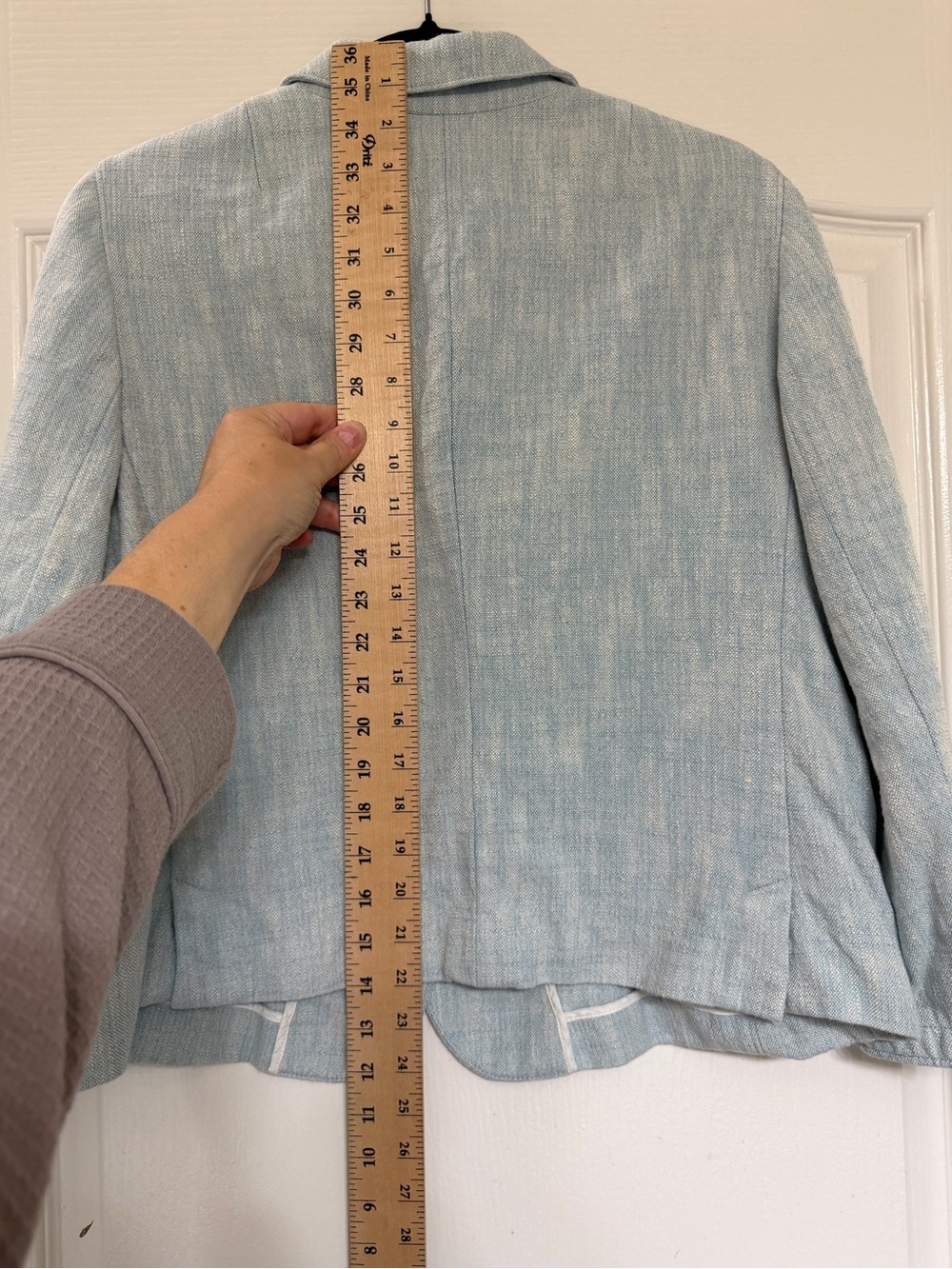 Akris Punto Blue Linen Blend Tailored Blazer Jacket Cream Buttons Designer 14 - Picture 9 of 12